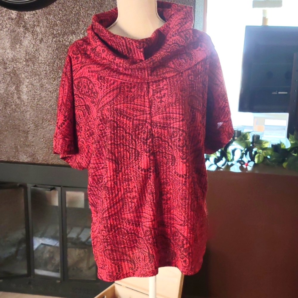 Rust and black patterned tunic.